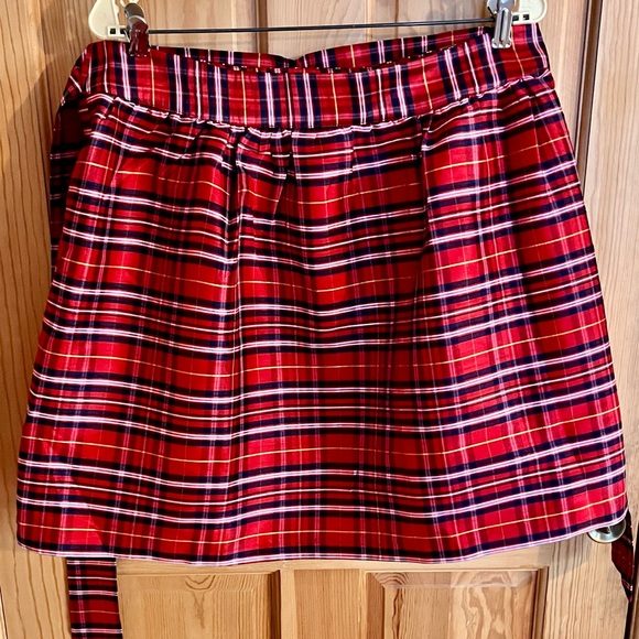 Crown & Ivy Red Plaid Holiday Party Lined New SZ 16 Mini Skirt Side Zip Pockets - Picture 9 of 17